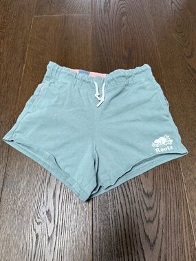 Roots Girls Teal Green Lounge Drawstring Shorts